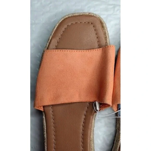 Universal Thread Women‎ Orange Suede Espadrille Slide Sandals Size 9 - Picture 5 of 6